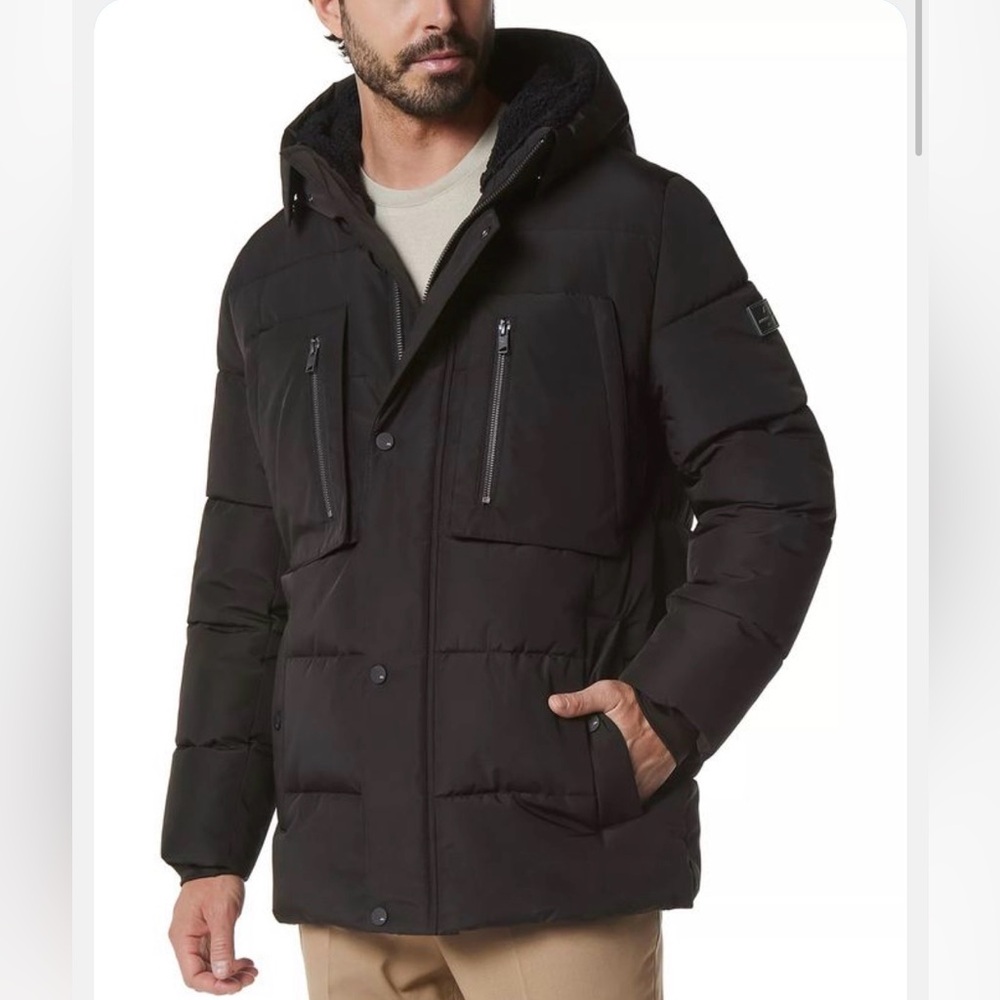 ANDREW MARC Yarmouth Parka Jacket with Fleece-Lined Hood - NWT